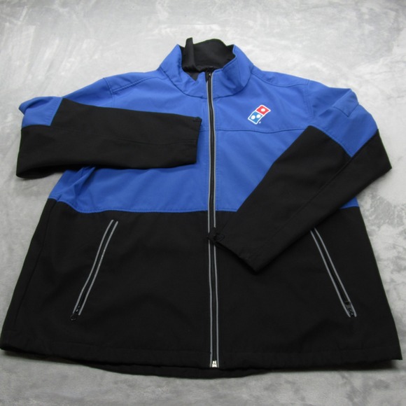 Dominos Jacket Mens XL Blue Delivery Driver Softshell Windproof Water Resistant - Picture 1 of 14